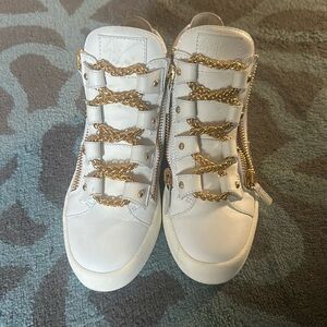 Giuseppe White and Gold sneakers